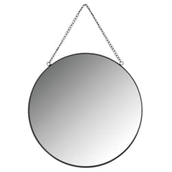 Aubry Gaspard - Miroir rond en métal laqué noir - Noir