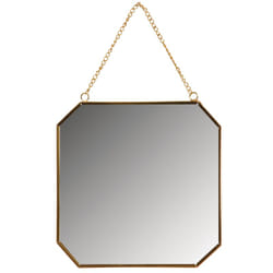 Aubry Gaspard - Miroir carré en métal laqué doré Carré - Doré