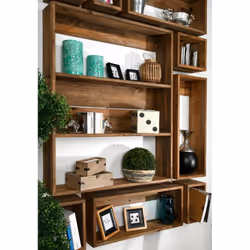 Aubry Gaspard - Cadre photo carré en bois noir (Lot de 2) - Noir