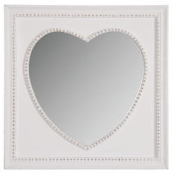 Aubry Gaspard - Miroir carré coeur blanc - Blanc