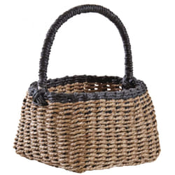 Aubry Gaspard - Panier en jonc naturel et noir - Naturel