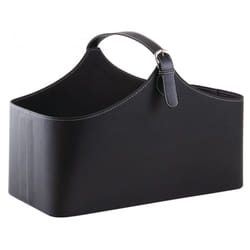 Aubry Gaspard - Corbeille de rangement en polyuréthane avec anse - Noir