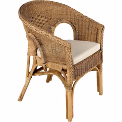 Description générale Fauteuil en moelle de rotin au design élégant, doté d'un coussin déhoussable pour un confort optimal. Sa ...