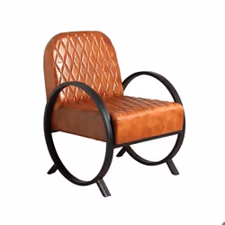 Fauteuil en cuir de buffle véritable et métal