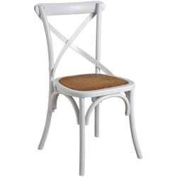 Chaise de bistrot en bouleau et rotin