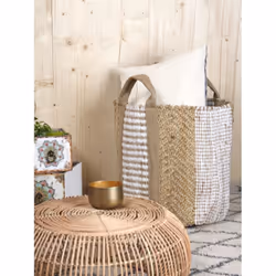 Aubry Gaspard - Corbeille de rangement en toile de jute épaisse