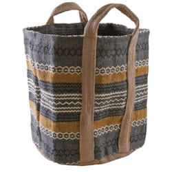 Aubry Gaspard - Corbeille en toile de jute épaisse Afriqua - Taupe et moutarde