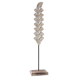 Aubry Gaspard - Feuille sur socle en manguier blanchi