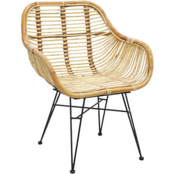 Fauteuil en rotin brut pieds métal Tanete