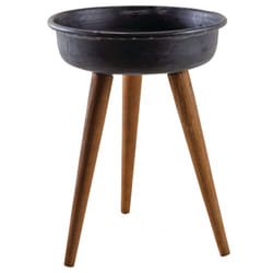 Porte pot en métal et bois