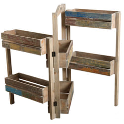 Aubry Gaspard - Jardinière triptyque bois recyclé - Multicolore