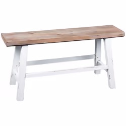 Banc blanc et bois naturel Baki