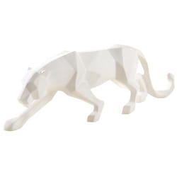 Léopard en résine blanche origami