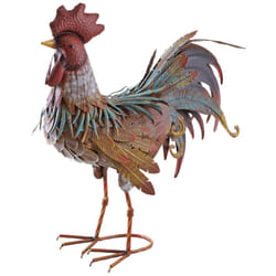 Coq décoratif en métal laqué
