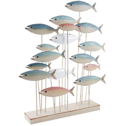 Aubry Gaspard - Banc de poissons en métal sur pied