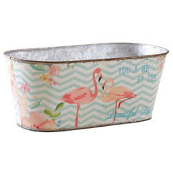 Aubry Gaspard - Corbeille ovale en métal flamants roses 32 cm