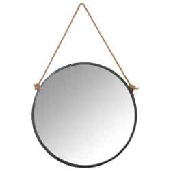 Aubry Gaspard - Miroir avec corde Matelot Rond - Noir