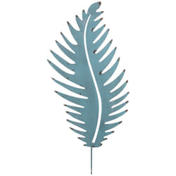 Aubry Gaspard - Feuille déco en métal antique à planter - Bleu