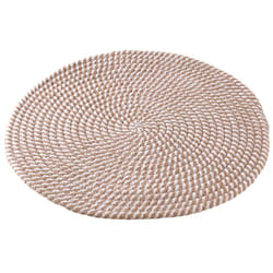 Aubry Gaspard - Set de table rond en jute (Lot de 6) - Naturel et blanc