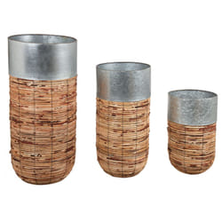 Aubry Gaspard - Cache-pots haut en rotin Paolo (Lot de 3)