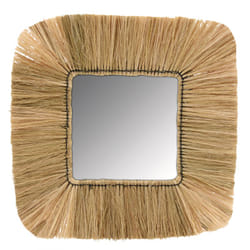 Miroir carré en jonc naturel
