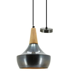 Aubry Gaspard - Suspension en métal et bois Vintage - Gris bleu