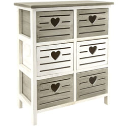 Commode en bois ajouré Coeur 6 tiroirs