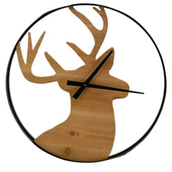 Aubry Gaspard - Horloge en pin et métal Cerf