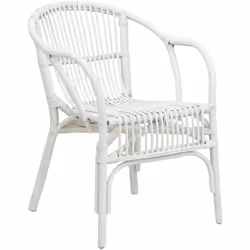 Aspect Coloris Blanc Finitions Laquée Matériau principal Rotin Dimensions Hauteur (en cm) 79,00 Hauteur de l'assise (en cm) 4 ...
