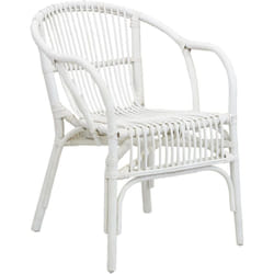 Fauteuil en rotin laqué blanc