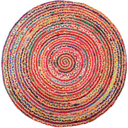 Aubry Gaspard - Tapis rond coloré en jute et en coton India ø 120