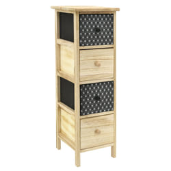 Aubry Gaspard - Commode en bois teinté noir et naturel 4 tiroirs