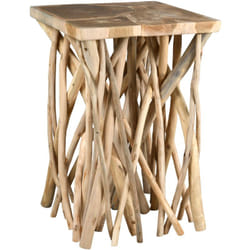Table d'appoint teck pied branchage Puzzle