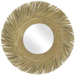 Aubry Gaspard - Miroir en jonc teinté 70 cm - Naturel