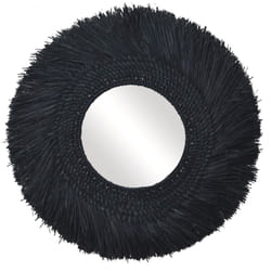 Aubry Gaspard - Miroir en jonc teinté 70 cm - Noir