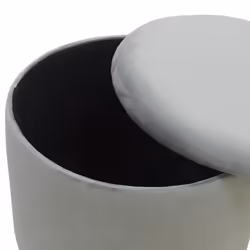 Aubry Gaspard - Pouf coffre en velours et métal - Gris/Or