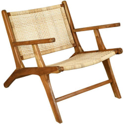 Fauteuil en teck et cannage rotin