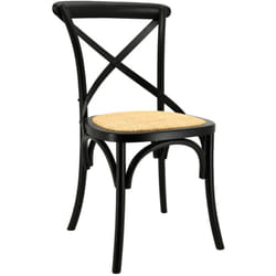 Chaise en bouleau et rotin Bistrot chic
