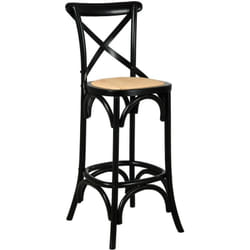 Tabouret de bar bois et rotin Bistrot chic