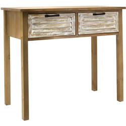 Console en bois naturel et cérusé Ancenia