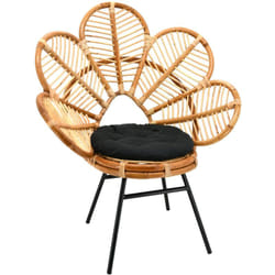 Fauteuil en rotin naturel et métal Bianca