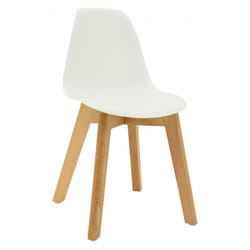 Chaise enfant polypropylène et bois - Blanc