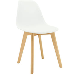 Chaise en polypropylène et bois de hêtre Blanc