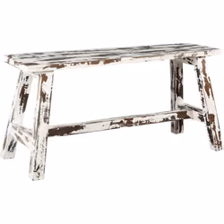 Aspect Finitions Blanc antique Matériau principal Acajou blanchi Dimensions Hauteur (en cm) 45,00 Longueur (en cm) 90,00 Prof ...