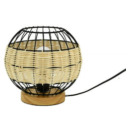 Aubry Gaspard - Lampe boule en rotin naturel et métal