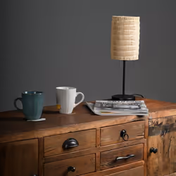 Aubry Gaspard - Lampe en rotin naturel et métal
