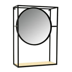 Aubry Gaspard - Miroir étagère en métal, verre et bois