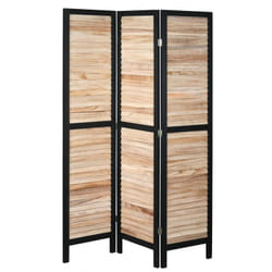 Aubry Gaspard - Paravent en bois noir et naturel 3 Panneaux