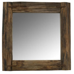 Miroir carré en bois recyclé rustique Carrée