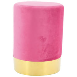 Pouf en velours et métal doré